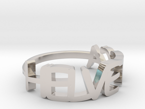 HELVETICA size 57 in Rhodium Plated Brass