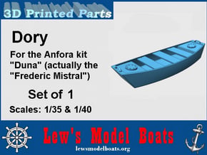 Frederic Mistral Dory, 1/35 & 1/40 scales in White Natural Versatile Plastic: 1:40
