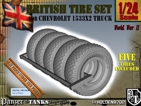 1-24 Chevy LRDG Tire Set1 in Black Natural Versatile Plastic