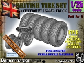 1-25 Chevy LRDG Tire And Rims FUD Set3 in Tan Fine Detail Plastic