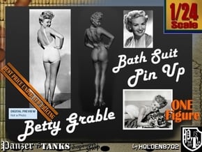 1-24 Betty Grable Bathsuit in White Natural Versatile Plastic