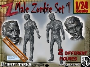 1-24 Male Zombie Set1 in White Natural Versatile Plastic
