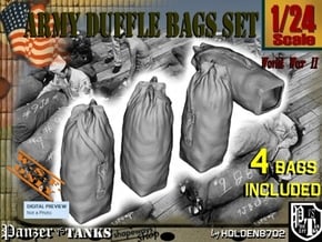 1-24 Army Duffle Bags Set1 in White Natural Versatile Plastic