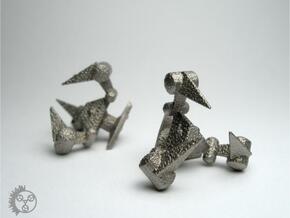 Tribot Cufflinks in Polished Bronzed Silver Steel