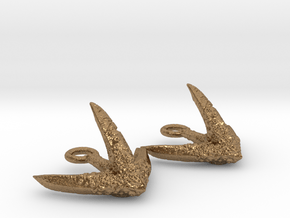 Anchor Octopus texture Earrings in Natural Brass