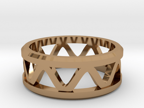 Corrugated Ring  in Polished Brass: 5 / 49