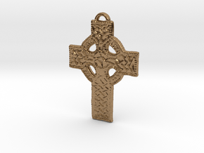 Roped Celtic Cross in Natural Brass: Large