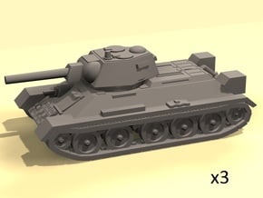 1/220 T-34 tanks (3) in Smooth Fine Detail Plastic