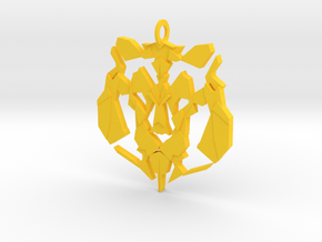 Lion Pendant in Yellow Processed Versatile Plastic