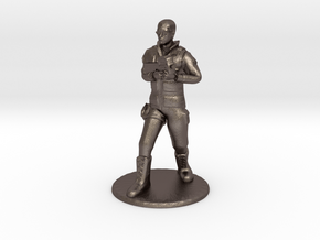 SG Male Soldier Walking 35mm new in Polished Bronzed Silver Steel
