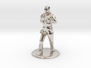 SG Male Soldier Walking 35mm new in Rhodium Plated Brass