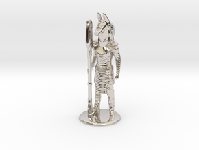 Jackal Guard at Attention 35 mm new in Rhodium Plated Brass