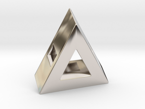 40 Degree ::: Triangle Pendant ::: v.01 in Rhodium Plated Brass