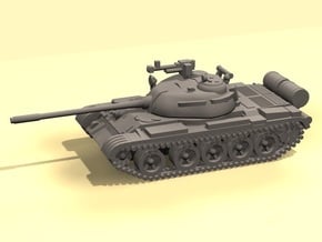 1/100 scale T-55 tank (low detail) in White Processed Versatile Plastic