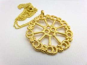 Axoneme Pendant - Science Jewelry in Polished Gold Steel