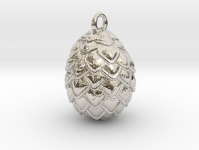 Dragon Egg Pendant in Rhodium Plated Brass