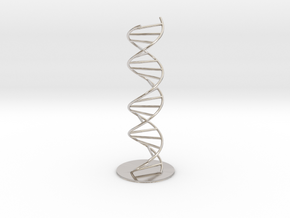 DNA Molecule Model Pedestal, Several Size Options in Rhodium Plated Brass: 1:10