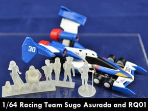 1/64 Racing Team Staff for Diorama in Smooth Fine Detail Plastic