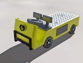 Cushman Titan Cart, N-Scale, rotating wheels in Tan Fine Detail Plastic