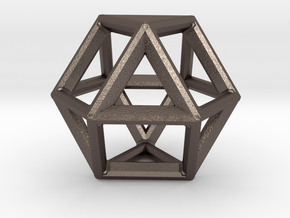 VECTOR EQUILIBRIUM FRAME in Polished Bronzed Silver Steel