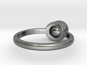 Ring Sphere in Fine Detail Polished Silver: 7 / 54