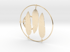 Feather in 14k Gold Plated Brass: Large