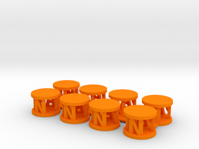 Alpha Pawns in Orange Processed Versatile Plastic
