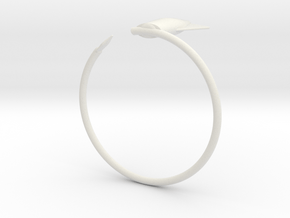 Cuttlefish bangle in Polished Bronzed Silver Steel: Small