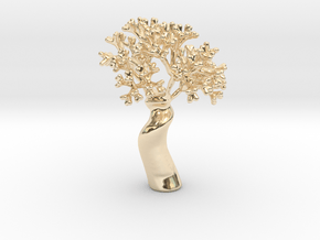 A fractal tree in 14k Gold Plated Brass