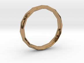 Polygonal ring "XXI century" in Polished Brass: 5.5 / 50.25