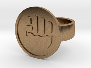 Raised Fist Ring in Natural Brass: 8 / 56.75