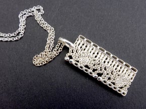 Dicot Leaf Anatomy Pendant in Polished Silver