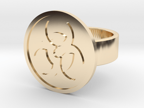 Biohazard Ring in 14k Gold Plated Brass: 8 / 56.75