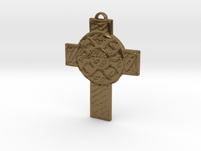 Celtic Cross Shield in Natural Bronze: Medium
