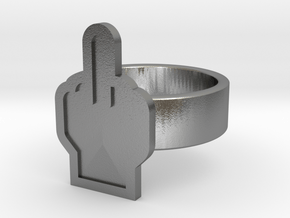 Middle Finger Ring in Natural Silver: 8 / 56.75