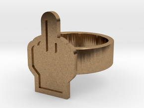 Middle Finger Ring in Natural Brass: 8 / 56.75