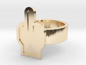 Middle Finger Ring in 14k Gold Plated Brass: 8 / 56.75