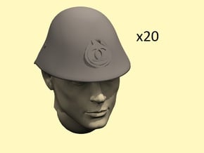 28mm WW2 Romanian helmets in Clear Ultra Fine Detail Plastic: Medium