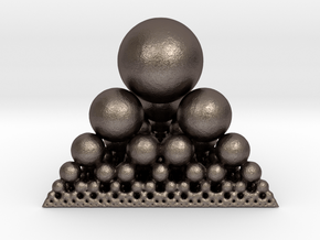 Spheres Sierpinski Tetrahedron in Polished Bronzed Silver Steel