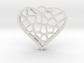 Heartcatcher Pendant in White Natural Versatile Plastic