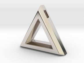 Chisel ::: Triangle Pendant ::: v.01 in Rhodium Plated Brass