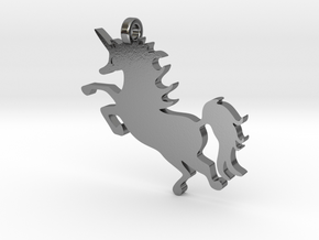 Unicorn Pendant in Polished Silver