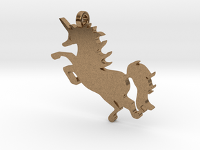 Unicorn Pendant in Natural Brass