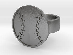 Baseball Ring in Natural Silver: 8 / 56.75