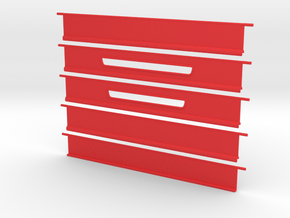 Shutter Door for slotcar garage (1/43) in Red Processed Versatile Plastic