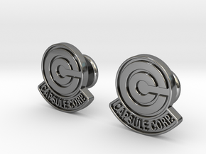 Dragon Ball - Capsule Cufflinks in Fine Detail Polished Silver