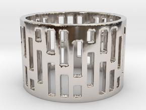 Denim Ring Size 6 in Rhodium Plated Brass