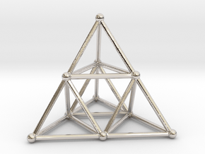TETRAHEDRON (stage 2) in Rhodium Plated Brass