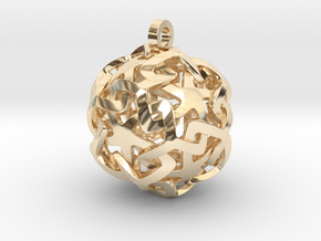 12-Stars sphere pendant in 14k Gold Plated Brass