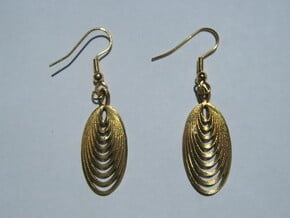 Nine Moebius Earrings in Natural Brass